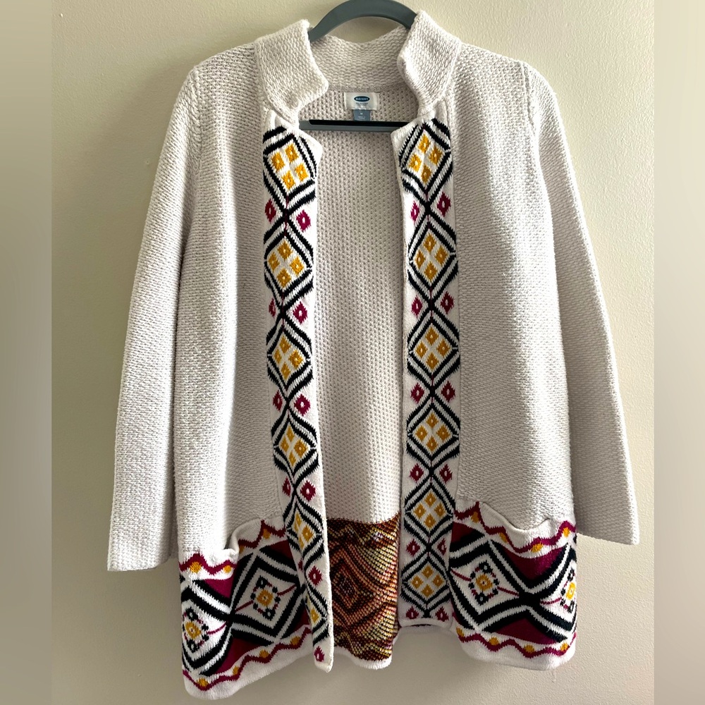 Women’s M Old Navy Heavy Cardigan Aztec Jacket